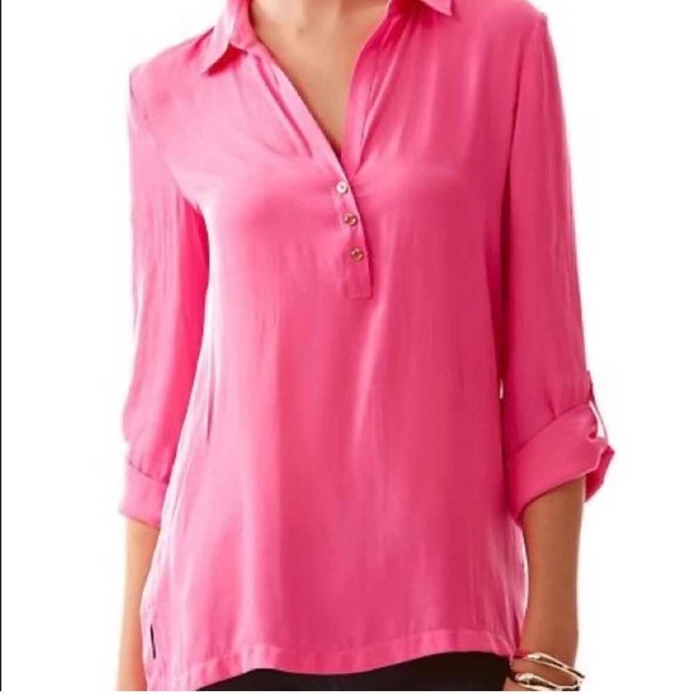 Lilly Pulitzer Everglades Hot Pink Top size small